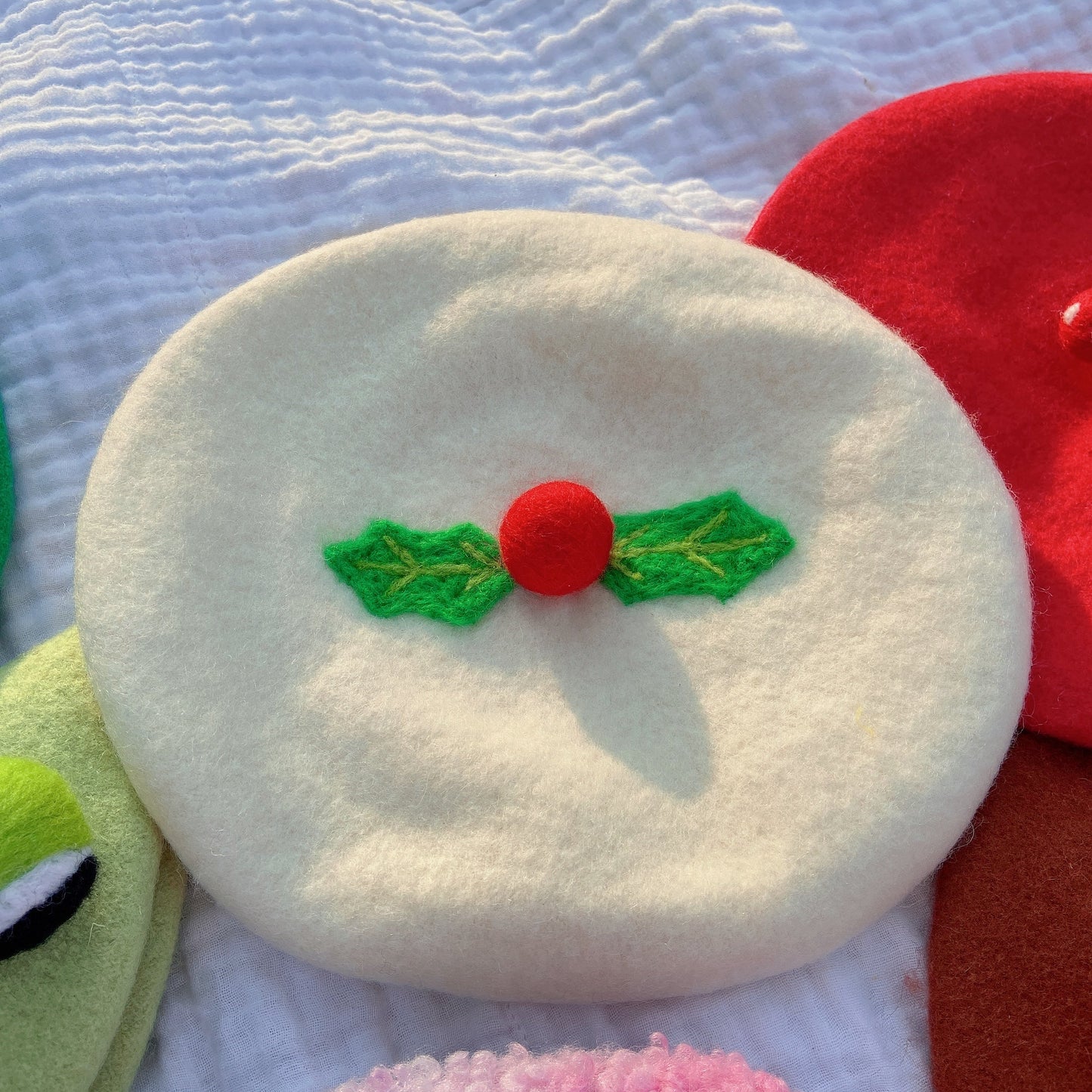 Christmas berry beret