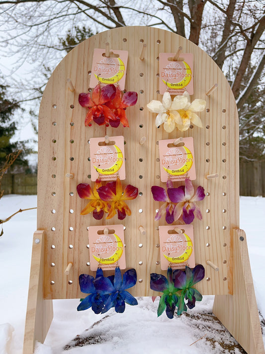 3D Orchid earrings-Green