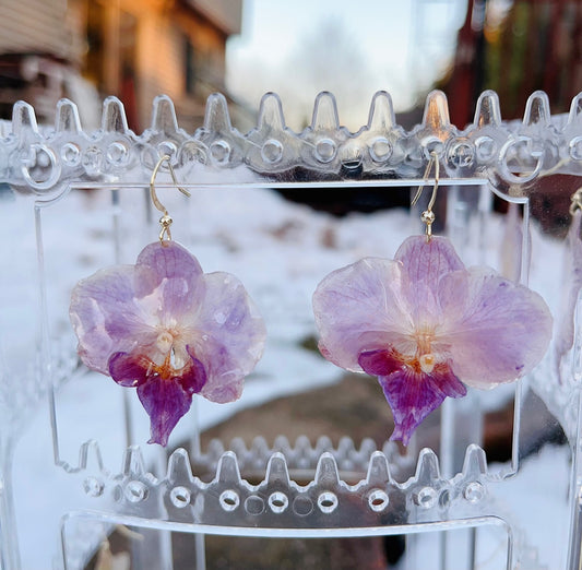 3D Orchid earrings