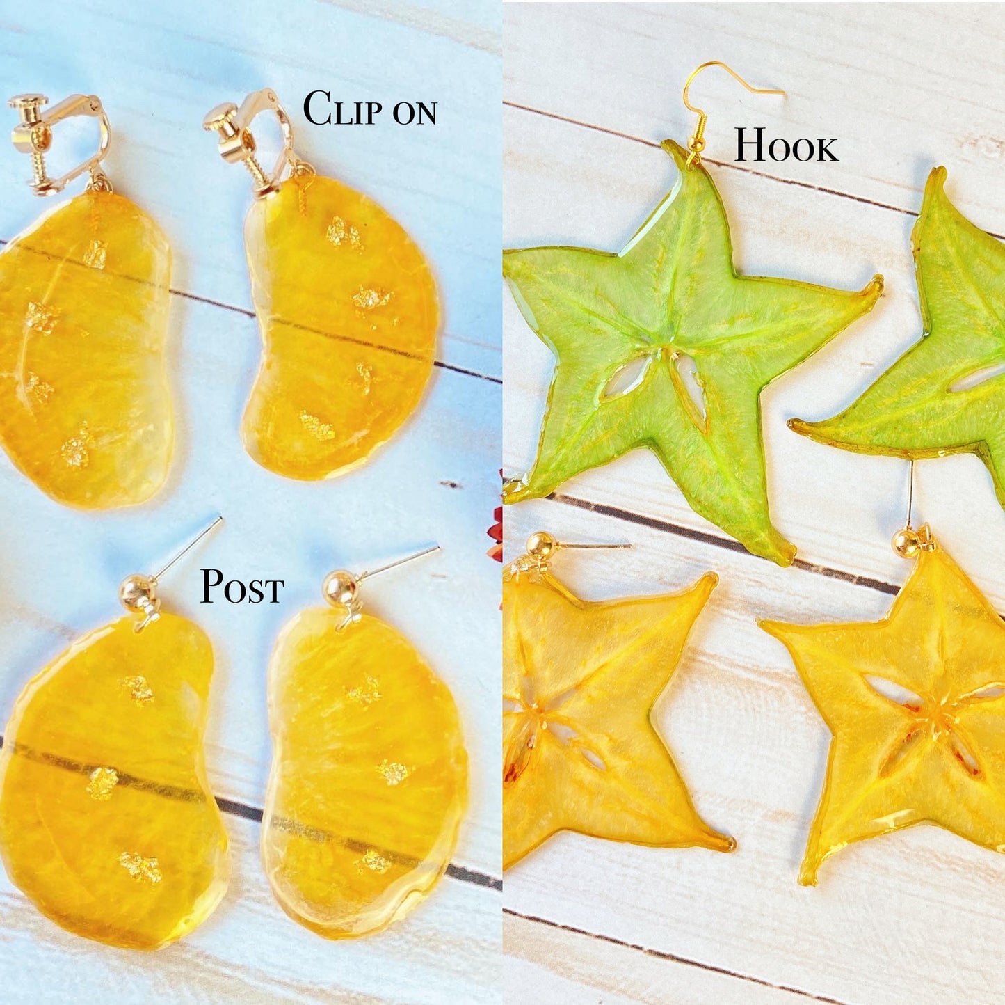 Citrus slices earrings