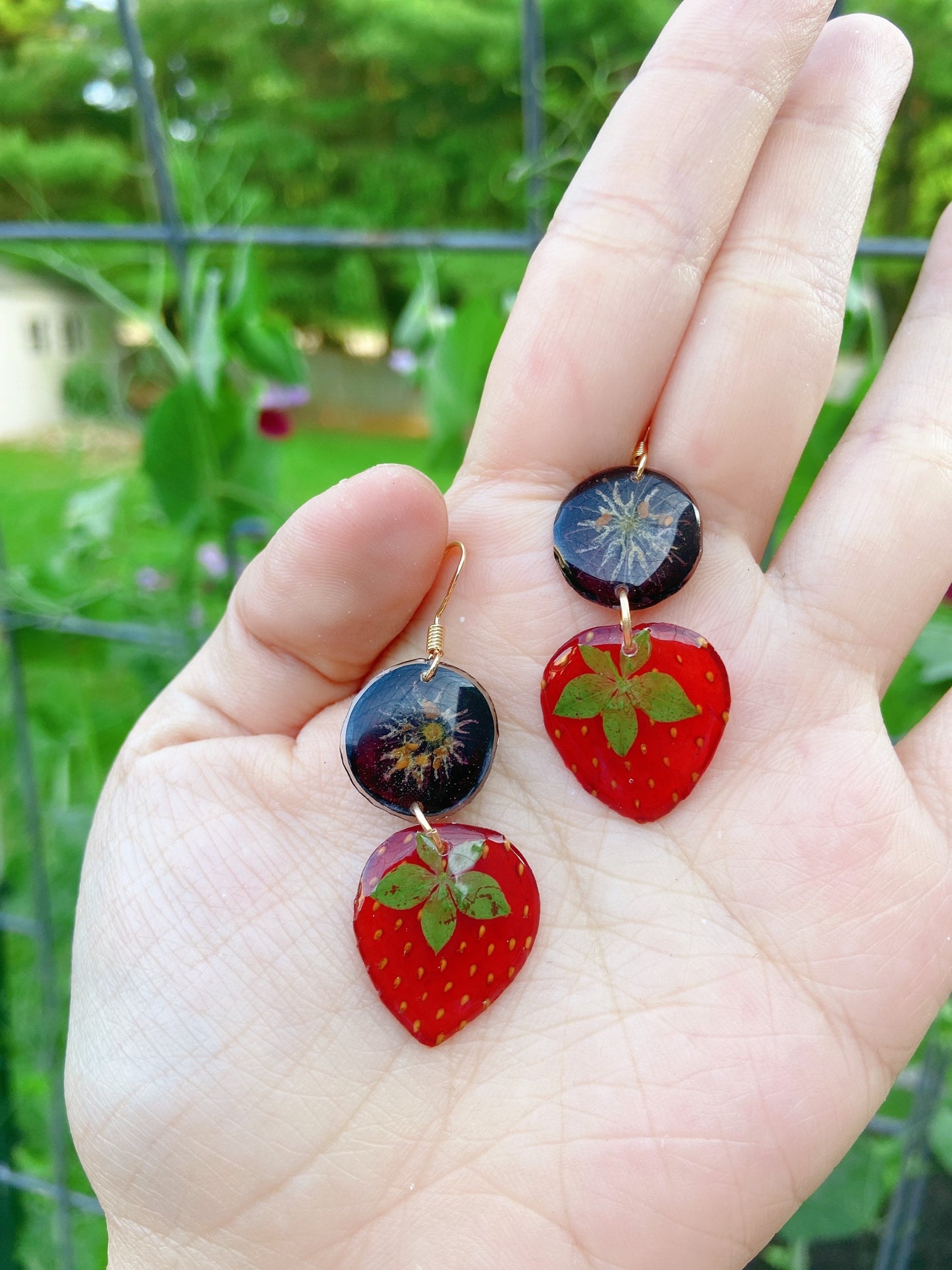 Strawberry & blueberry earrings