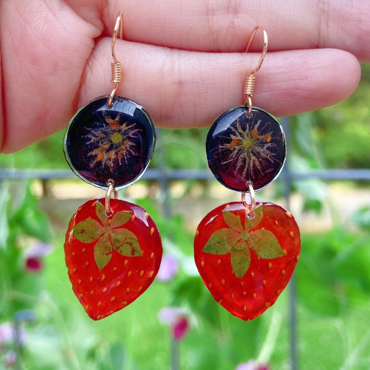 Strawberry & blueberry earrings