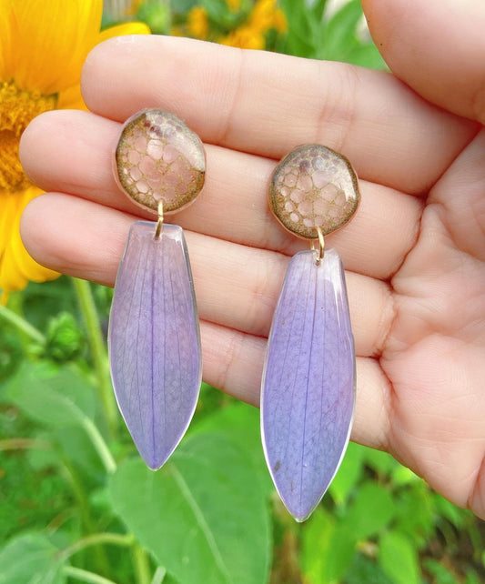 Real Lotus earrings, Pressed water lily earrings, Botanical earrings, Real flower earrings, Hypoallergenic earrings