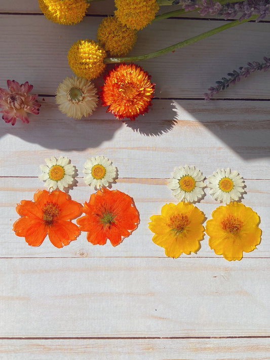 Cosmos & daisy earrings