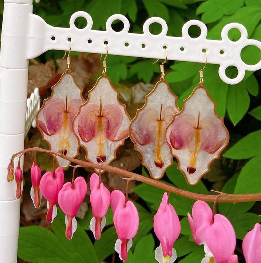 Bleeding heart earrings