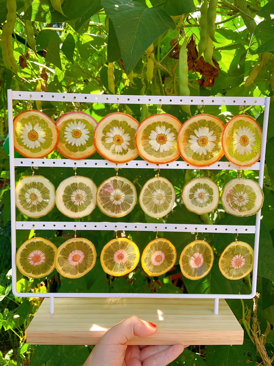 Dried citrus slices handmade resin earrings, Orange slice earrings, Real lemon slices earrings, Hypoallergenic earrings, Real fruit earrings